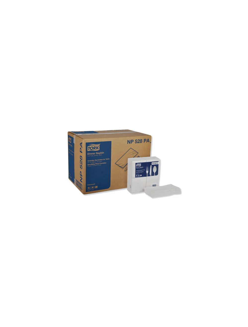 Tork® Advanced Dinner Napkins, 2-Ply, 15" x 17", 1/8 Fold, White - 2800 Count/Case - Image 2
