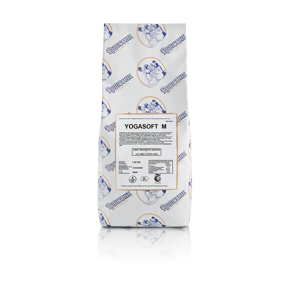 "PRE-ORDER" Traditional Frozen Yogurt Mix - Yogasoft M - Case of 10 x 1.35 KG bags - Rubicone Canada - Ships Free Within Canada on Orders Above CAD $199