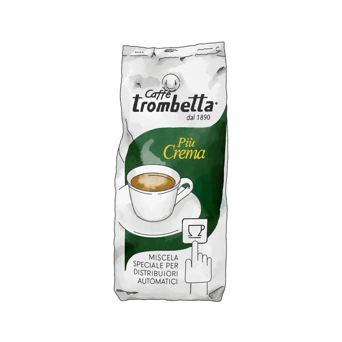 Trombetta Caffe Cream Beans – 6 x 1kg packs - Canadian Distribution - Ships Free Within Canada on Orders Above CAD $199