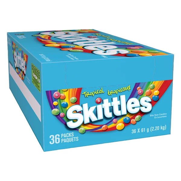 Tropical Fruit Candy - 4 Cases x 36 Packs x 61 g - Skittles - Canadian Distribution - Ships Free Within Canada on Orders Above CAD $199 - Image 2