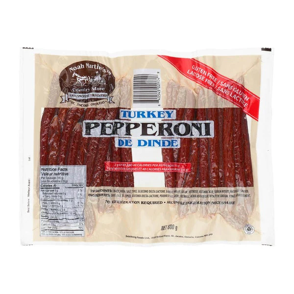 Turkey Pepperoni - 4 x 600 g - Noah Martin - Canadian Distribution - Ships Free Within Canada on Orders Above CAD $199