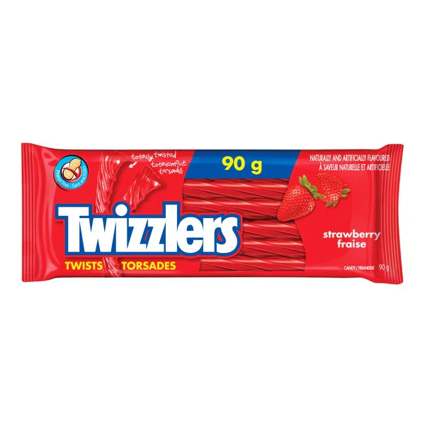 Twists Strawberry Candy - 4 Cases x 24 Packs x 90 g - Twizzlers - Canadian Distribution - Ships Free Within Canada on Orders Above CAD $199 - Image 2