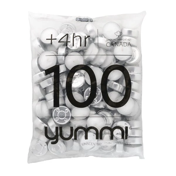 Unscented Tea Light - 100 Pack - Yummi - Restaurant Foodservice Equipment and Accessories - Canadian Distribution