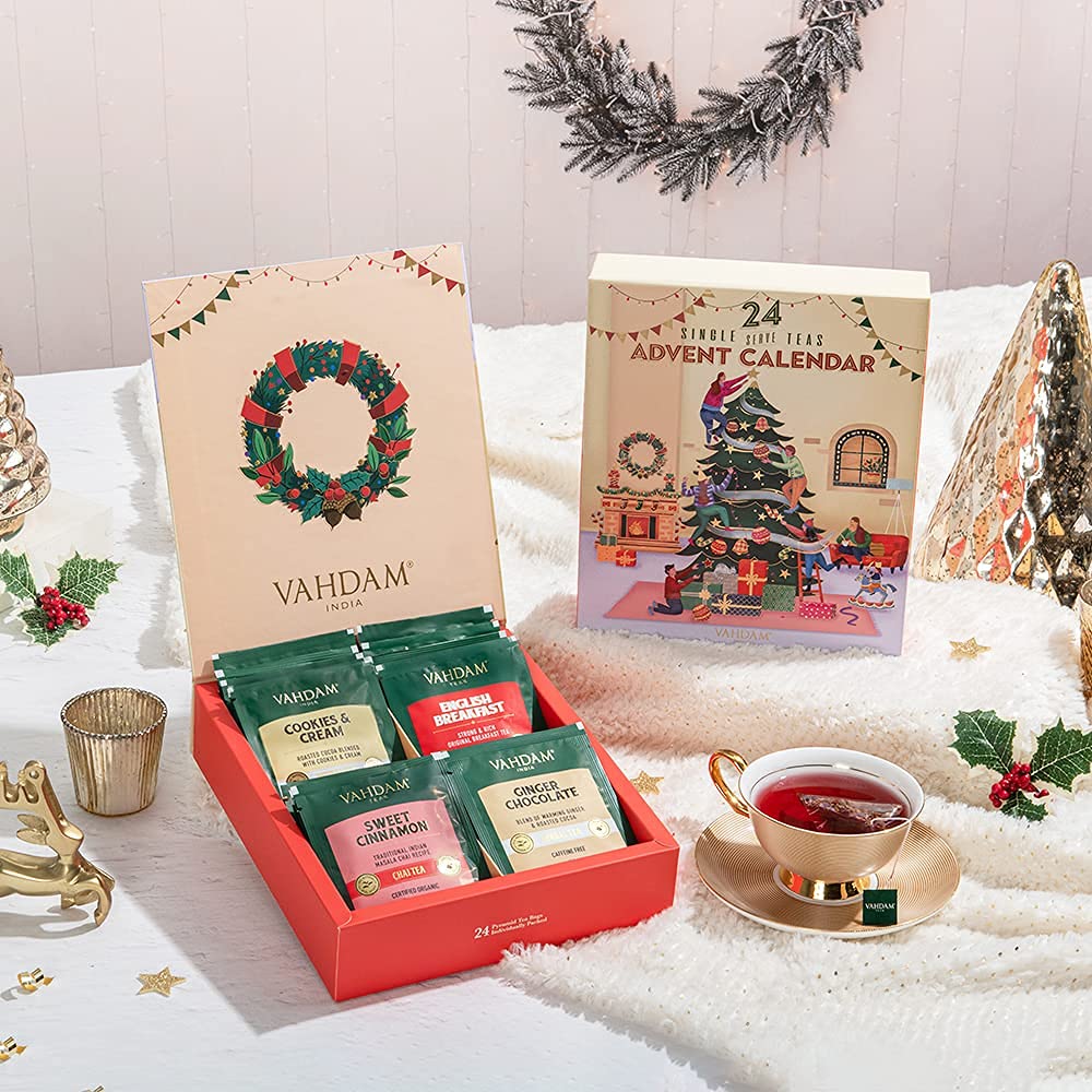 VAHDAM โ Christmas Tea Bags Gift Set โ 24 Flavours โ 24 Bags - Canadian Distribution - Ships Free Within Canada on Orders Above CAD $199 - Image 4