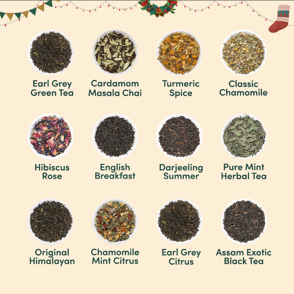 VAHDAM โ Christmas Tea Bags Gift Set โ 24 Flavours โ 24 Bags - Canadian Distribution - Ships Free Within Canada on Orders Above CAD $199 - Image 7