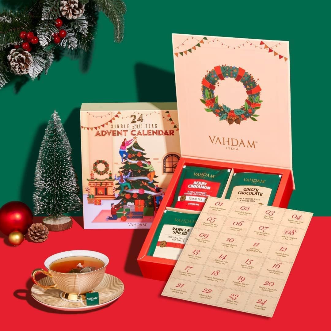 VAHDAM โ Christmas Tea Bags Gift Set โ 24 Flavours โ 24 Bags - Canadian Distribution - Ships Free Within Canada on Orders Above CAD $199 - Image 9