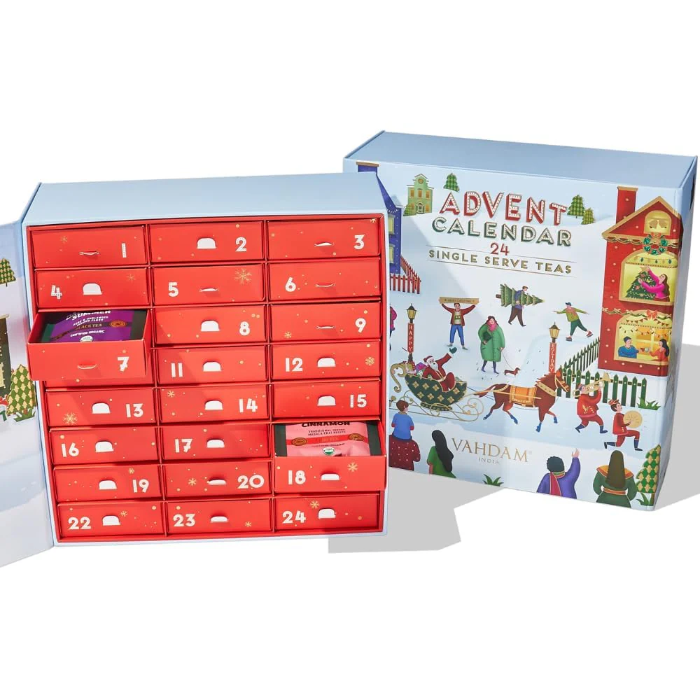 Vahdam โ Christmas Tea Gift Set โ 24 Flavours โ 120 Pyramid Bags - Canadian Distribution - Ships Free Within Canada on Orders Above CAD $199