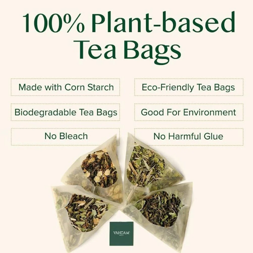 VAHDAM โ Turmeric Ginger Tea โ Herbal Pyramid Tea Bags โ 100 ct - Canadian Distribution - Ships Free Within Canada on Orders Above CAD $199 - Image 5