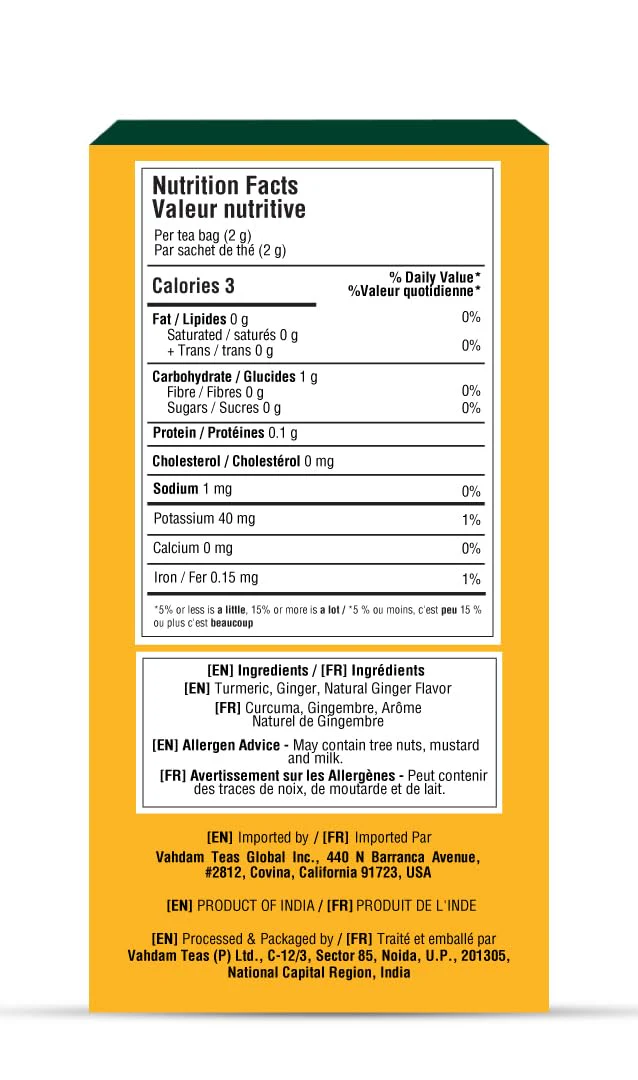 VAHDAM โ Turmeric Ginger Tea โ Herbal Pyramid Tea Bags โ 100 ct - Canadian Distribution - Ships Free Within Canada on Orders Above CAD $199 - Image 9