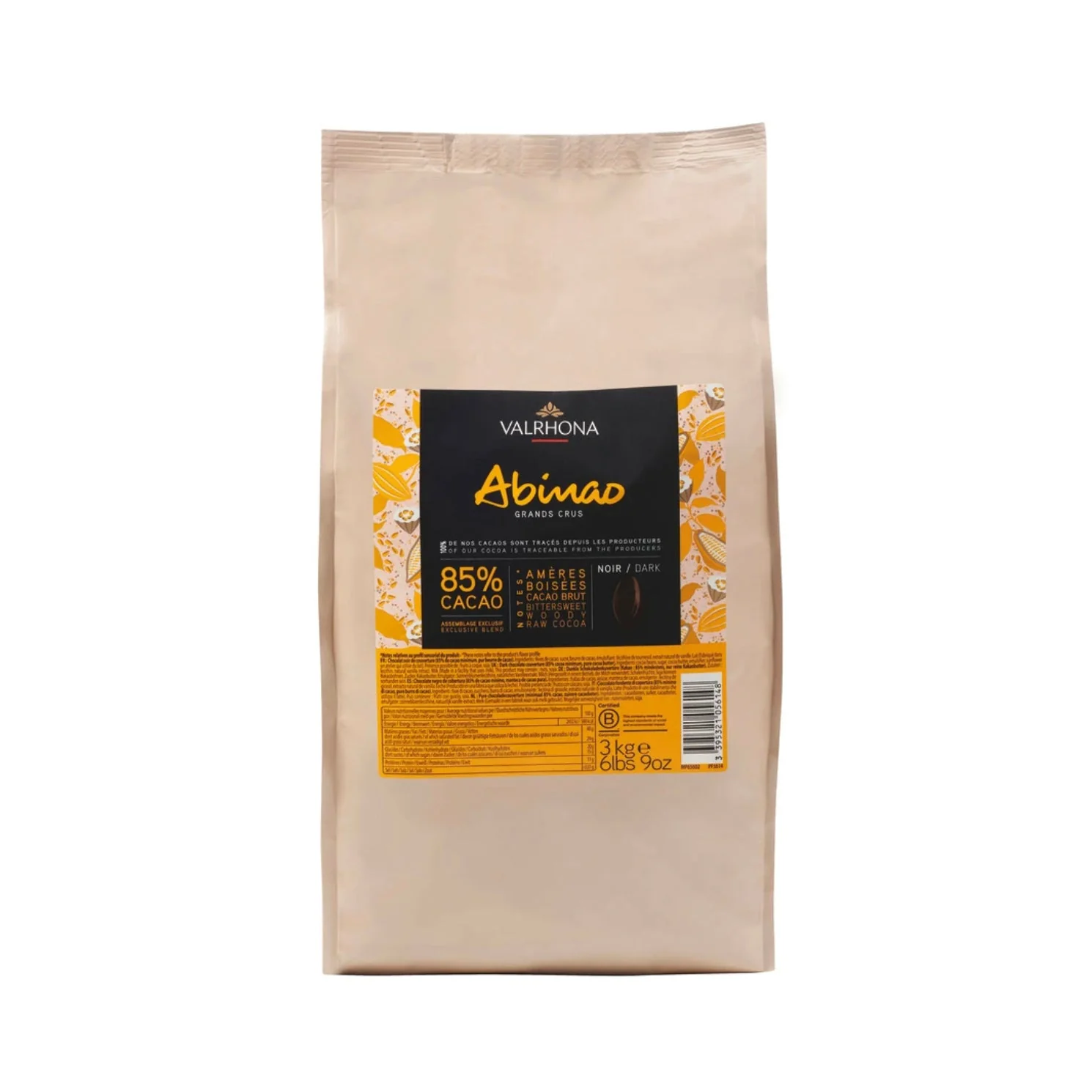 VALRHONA Abinao 85% Dark Chocolate Couverture 3kg - Canadian Distribution - Ships Free Within Canada on Orders Above CAD $199 - Image 2