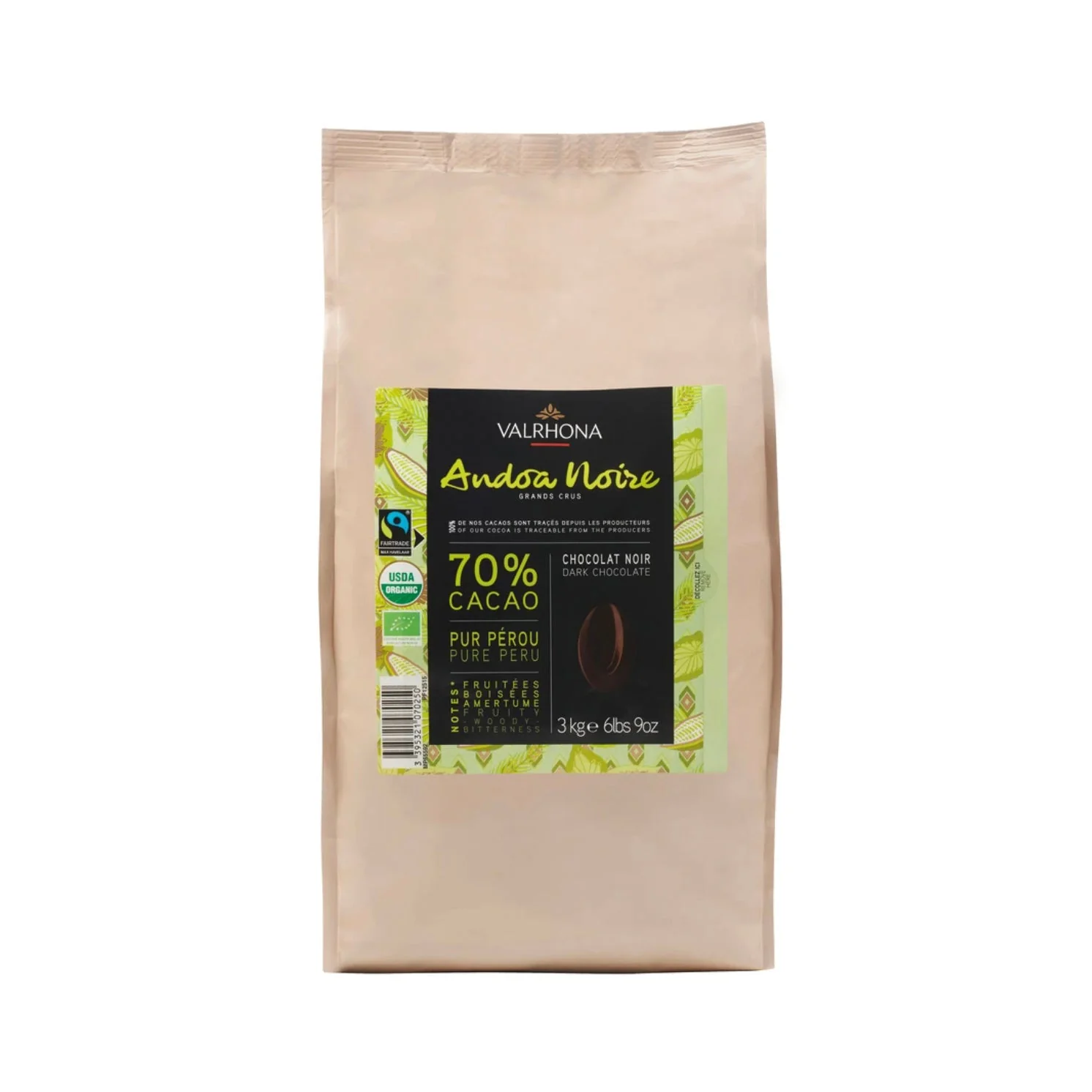 VALRHONA Andoa Noire 70% Organic Dark Chocolate Couverture 3kg - Canadian Distribution - Ships Free Within Canada on Orders Above CAD $199 - Image 5