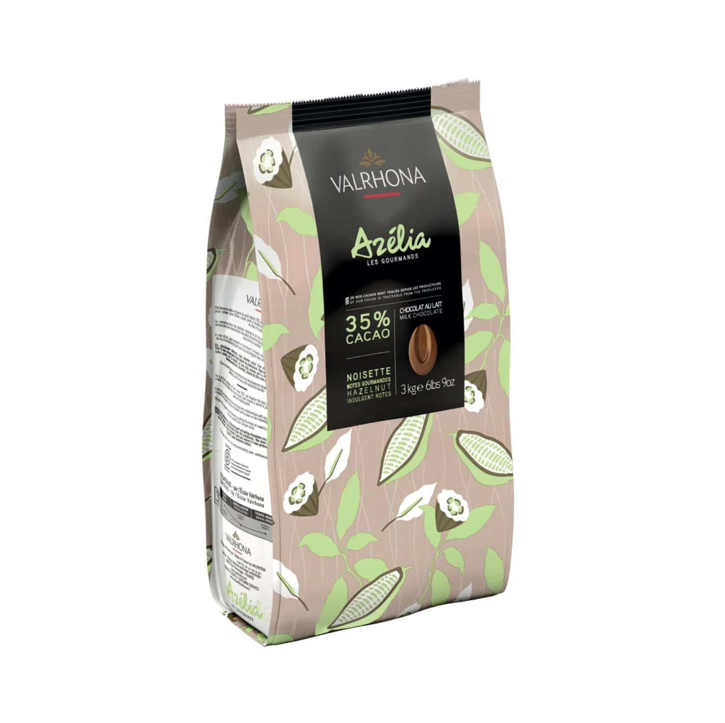 VALRHONA Azelia 35% – Milk Chocolate Couverture - 3kg - Canadian Distribution - Ships Free Within Canada on Orders Above CAD $199