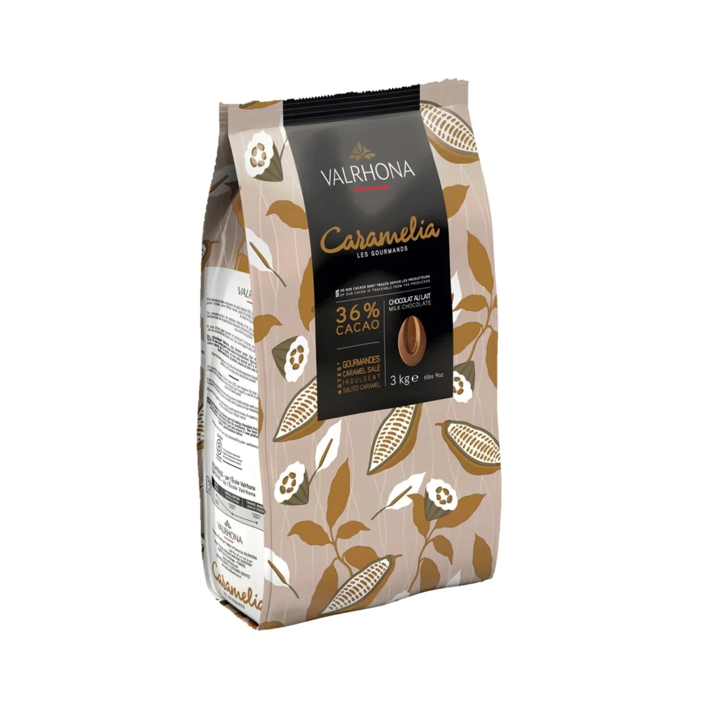 VALRHONA Caramelia 36% – Milk Chocolate Couverture - 3kg - Canadian Distribution - Ships Free Within Canada on Orders Above CAD $199