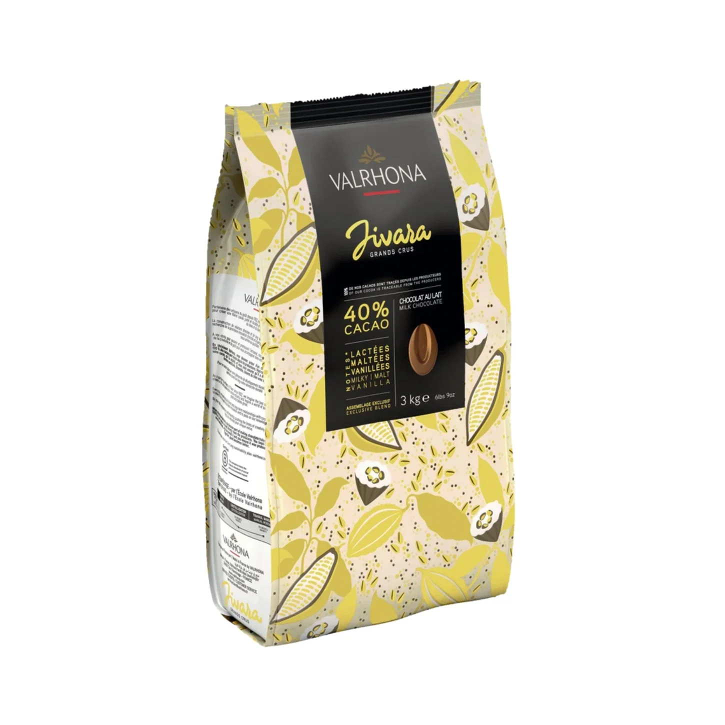 VALRHONA Jivara 40% – Milk Chocolate Couverture - 3kg - Canadian Distribution - Ships Free Within Canada on Orders Above CAD $199