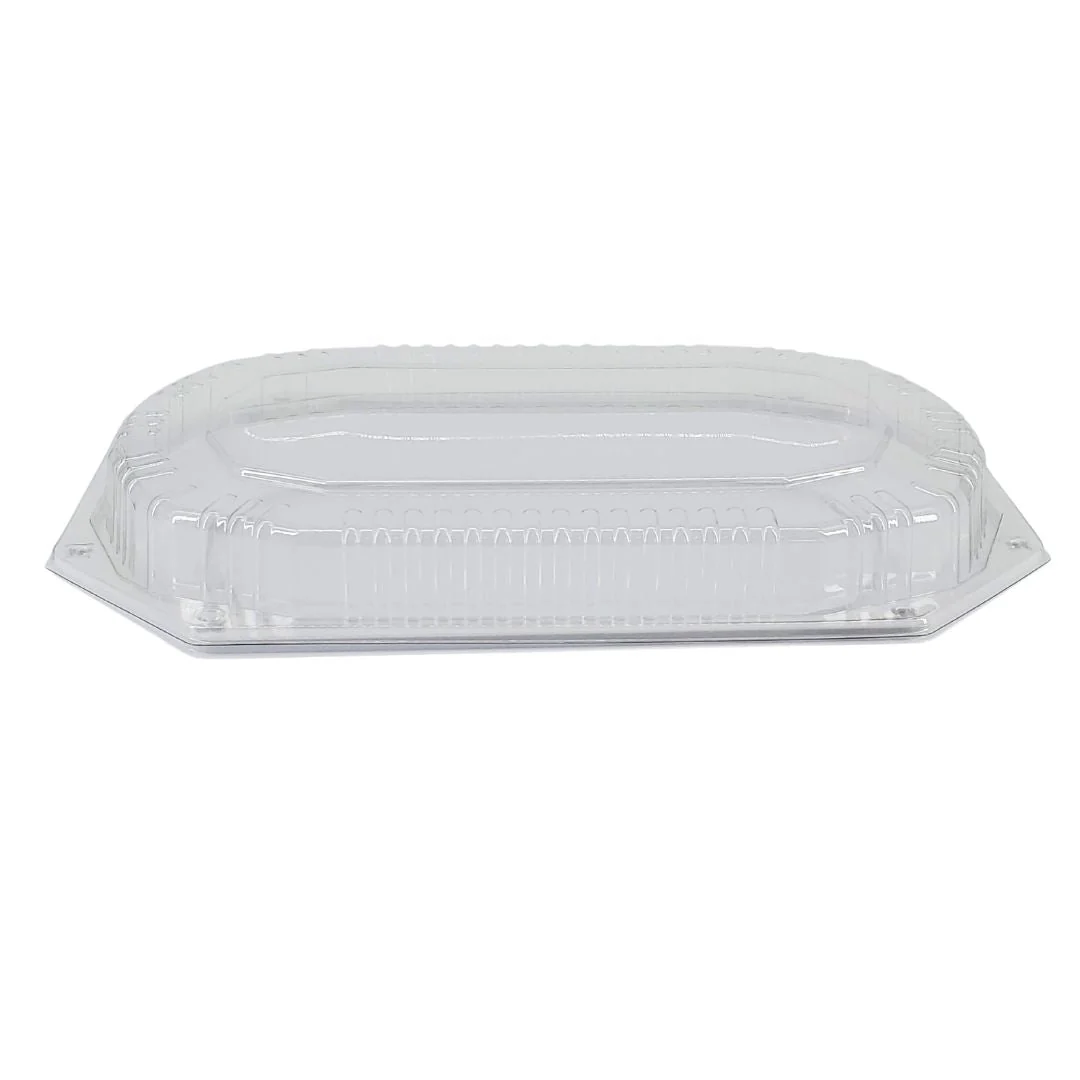 Value+ - 17.32"x11.22" Oval Catering Platter - Combo - White/Clear PET - Image 2