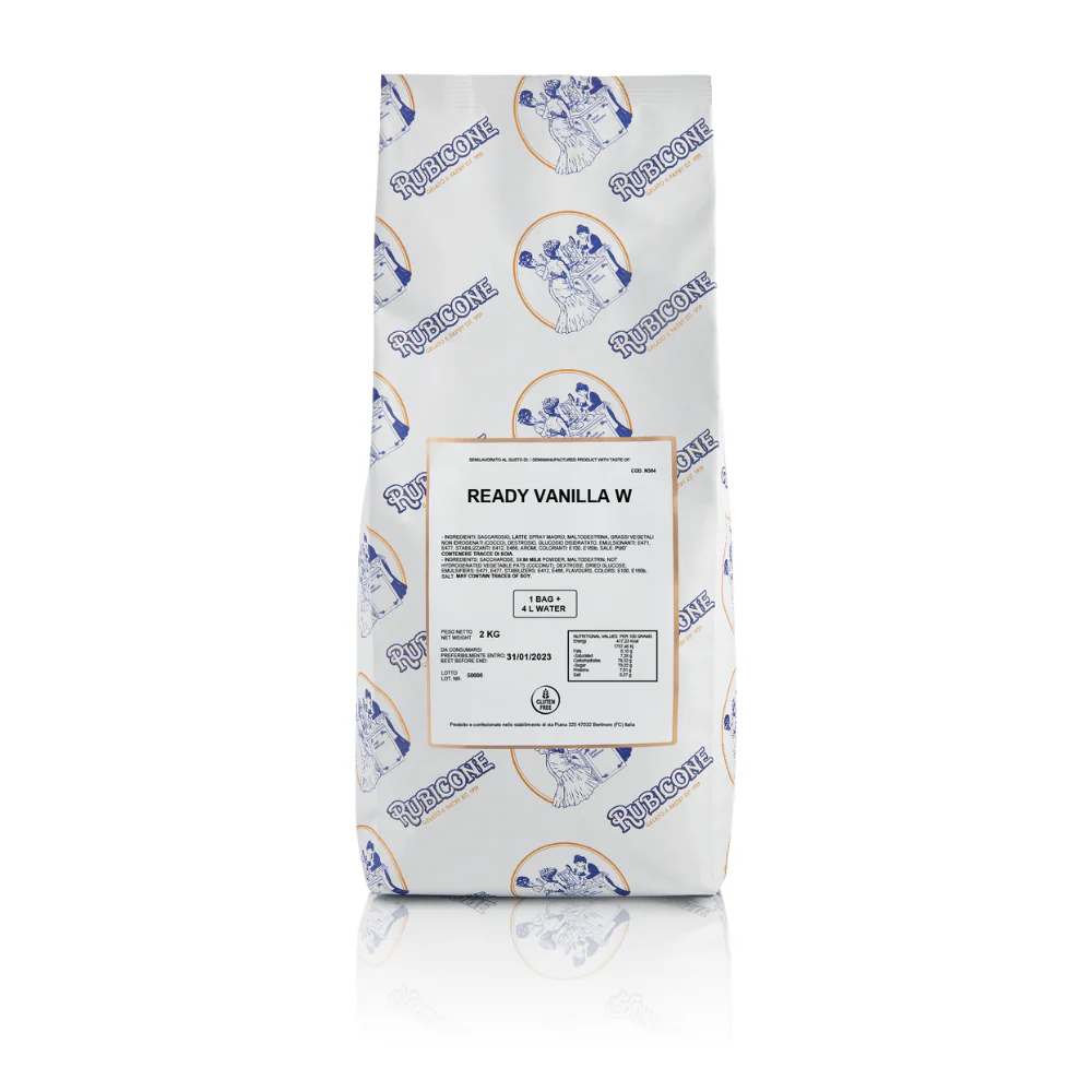 "PRE-ORDER" Vanilla Ready Creamy - Ready Base for Soft Serve and Gelato - Case of 8 x 2 KG bags - Rubicone Canada - Ships Free Within Canada on Orders Above CAD $199