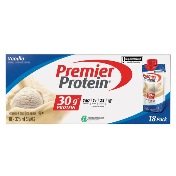 Vanilla Shake - 18 Ă— 325 mL - Premier Protein - Health and Wellness - Canadian Distribution - Ships Free Within Canada on Orders Above CAD $199