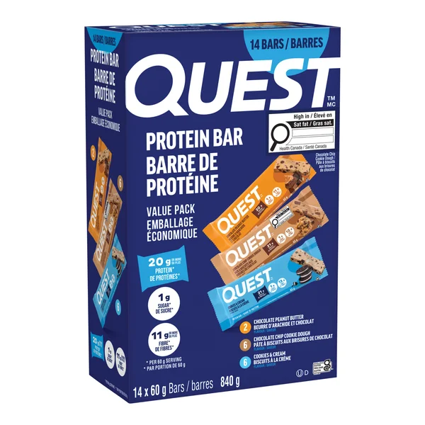Variety Pack Protein Bars - 4 Cases x 14 Packs x 60 g - Quest - Canadian Distribution - Ships Free Within Canada on Orders Above CAD $199 - Image 2