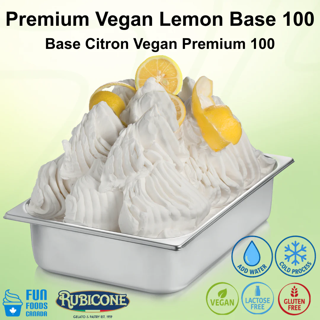"PRE-ORDER" Vegetal Lemon 100 - Gelato Bases - Fruit Bases - Cold Process - Case of 4 x 3 KG bags - Rubicone Canada - Ships Free Within Canada on Orders Above CAD $199