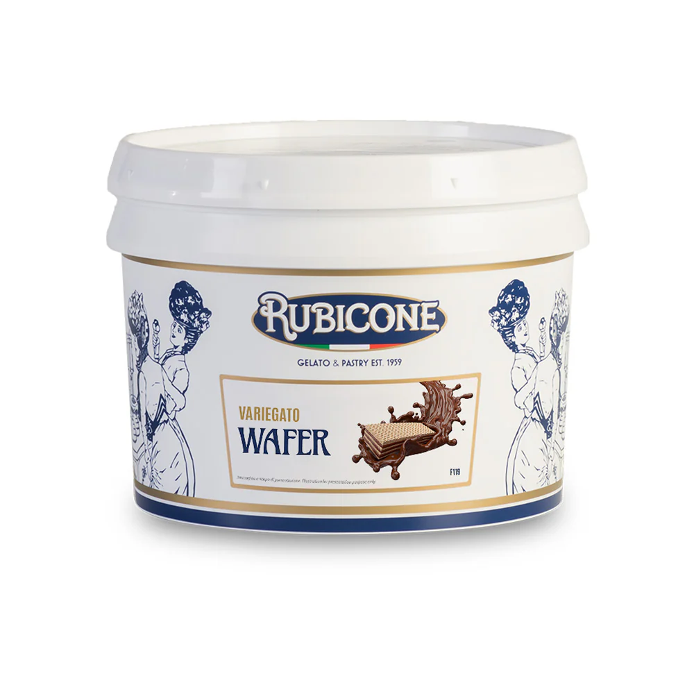 "PRE-ORDER" Wafer Sundae Dessert Topping - Case of 2 x 3 KG Buckets - Wafer Variegate - Rubicone Canada - Ships Free Within Canada on Orders Above CAD $199 - Image 2
