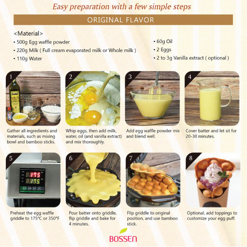 Waffle Powder Mix | NEW Bubble Waffle Mix | 2.2 Lbs. Bag - Bossen Canada - Ships Free Within Canada on Orders Above CAD $199 - Image 6