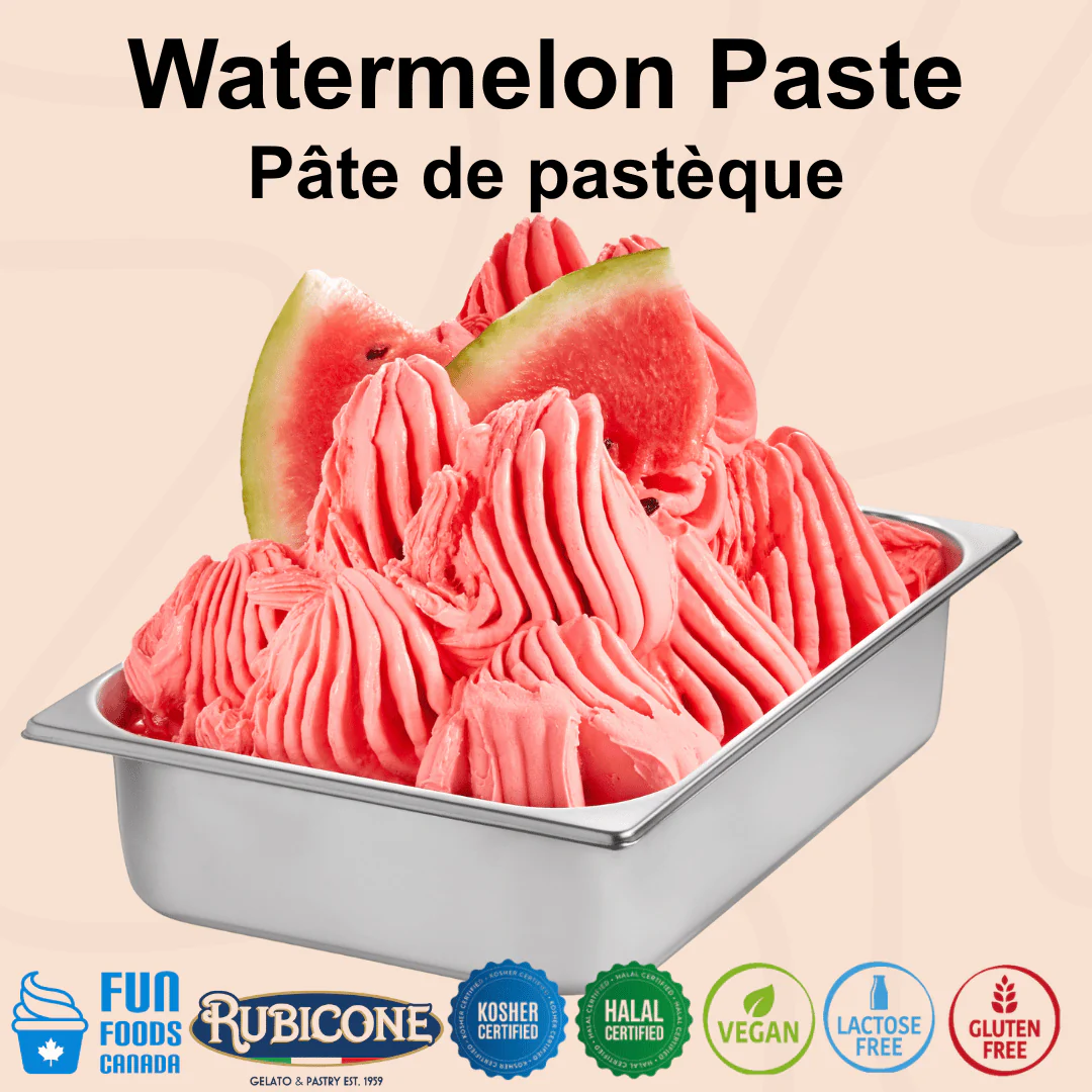"PRE-ORDER" Watermelon Paste - Fruit Gelato Pastes - Case of 2 x 3 KG Buckets - Rubicone Canada - Ships Free Within Canada on Orders Above CAD $199