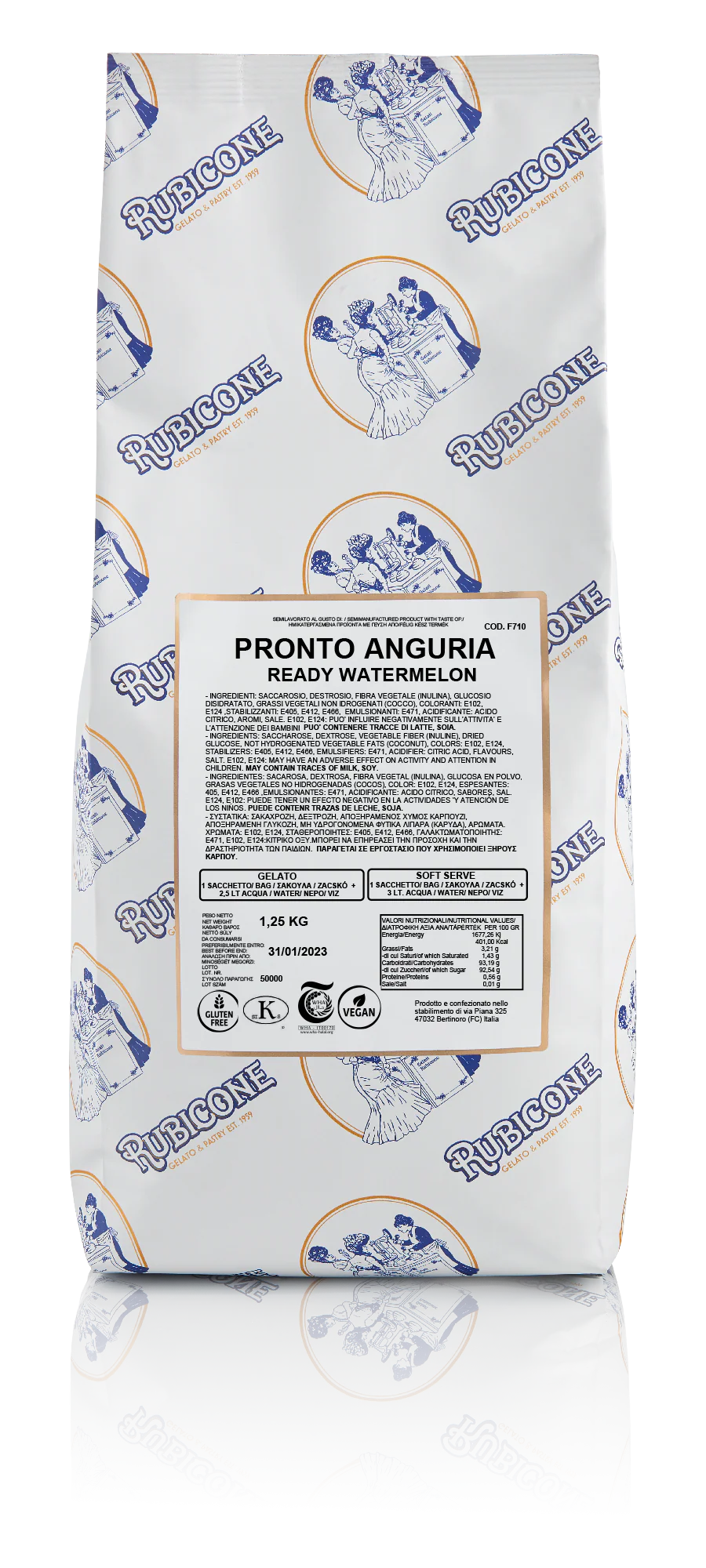 Watermelon Ready Fruit - Ready Base for Soft Serve and Gelato - Case of 6 x 1.25 KG bags - Rubicone Canada - Ships Free Within Canada on Orders Above CAD $199 - Image 4