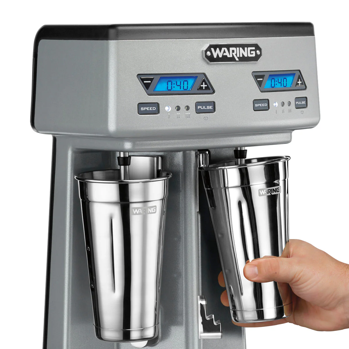 WDM240TX Heavy-Duty Double-Spindle Drink Mixer with Timer & Hands Free Operation by Waring Commercial - Image 2