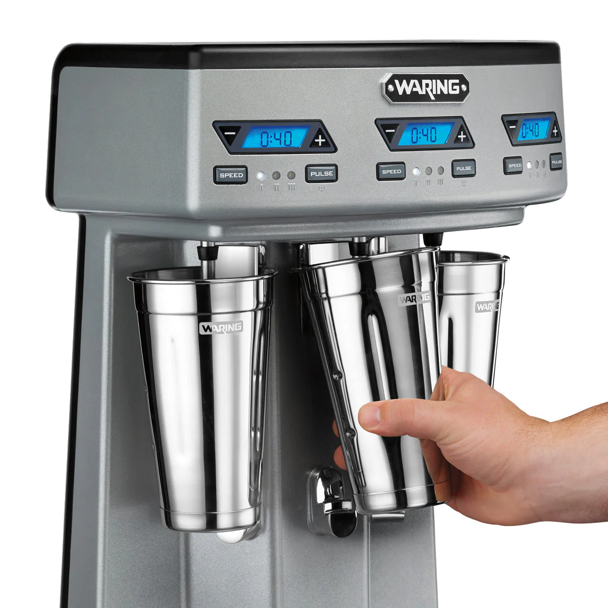 WDM360TX Heavy-Duty Triple-Spindle Drink Mixer with Timer & Hands Free Operation by Waring Commercial - Image 2