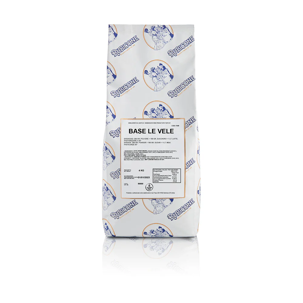 "PRE-ORDER" White Base 200 Le Vele - Gelato Bases - Milk Bases - Hot Process - Case of 8 x 2 KG bags - Rubicone Canada - Ships Free Within Canada on Orders Above CAD $199 - Image 2