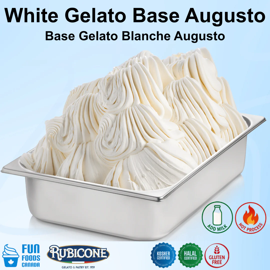 "PRE-ORDER" White Base Augusto 185 - Gelato Bases - Milk Bases - Hot Process - Case of 8 x 1.85 KG bags - Rubicone Canada - Ships Free Within Canada on Orders Above CAD $199