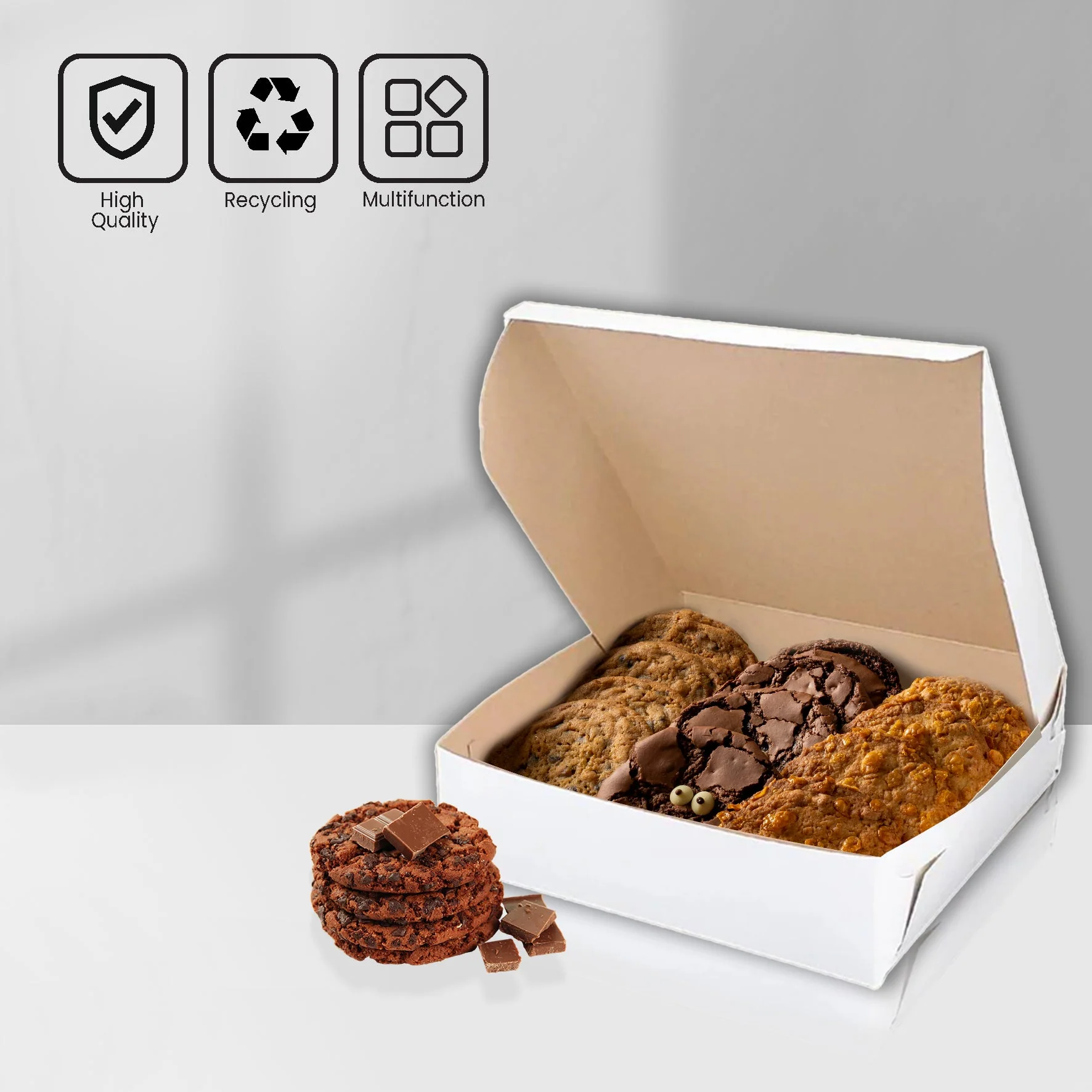 EB - White Cake Boxes - 10x10x2.5 - Image 6