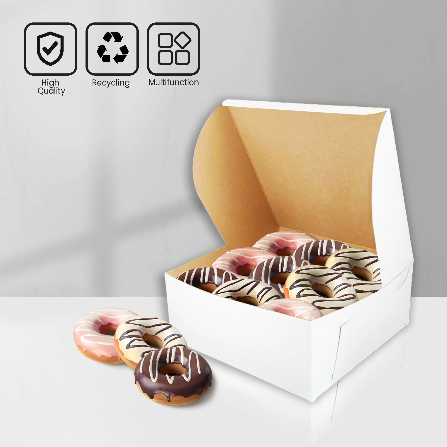 EB - White Cake Boxes - 12x12x6 - Image 5