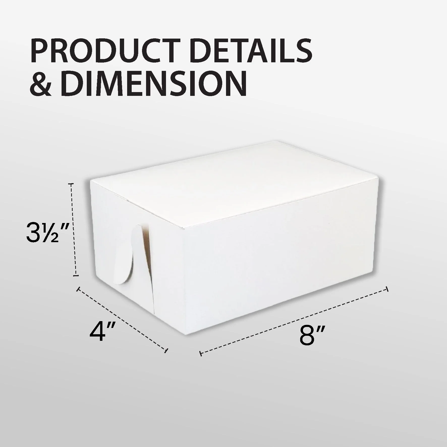 EB - White Cake Boxes - 8x4x3½ - Image 2