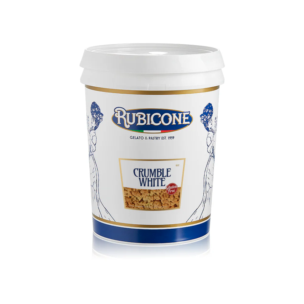 "PRE-ORDER" White Chocolate Crumble - Case of 2 x 4 KG Buckets - Rubicone Canada - Made in Italy - Ships Free Within Canada on Orders Above CAD $199 - Image 2