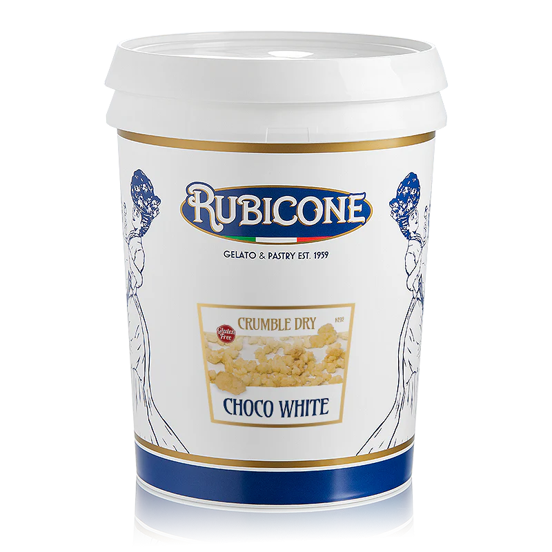"PRE-ORDER" White Chocolate Dry Crumble - Case of 2 x 3 KG Buckets - Rubicone Canada - Ships Free Within Canada on Orders Above CAD $199