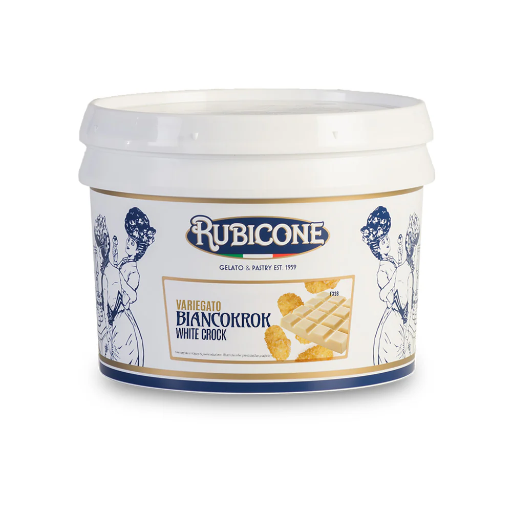"PRE-ORDER" White Crunch Sundae Dessert Topping - Case of 2 x 3 KG Buckets - White Crock Variegate - Rubicone Canada - Ships Free Within Canada on Orders Above CAD $199 - Image 2