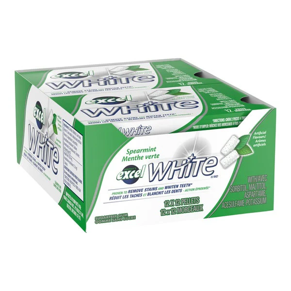 White Spearmint - 4 Cases x 12 Packs - Excel - Canadian Distribution - Ships Free Within Canada on Orders Above CAD $199
