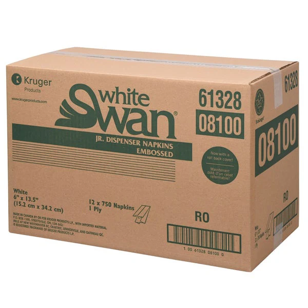 White Swan Jr. Dispenser 1 Ply Napkins - Pack of 9,000  - Disposables, Restaurant Packaging and Take-Out Supplies - Canadian Distribution - Ships Free Within Canada on Orders Above CAD $199