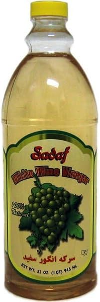 White Wine Vinegar - Cooking and Food Enhancing - 3 x 946 ml Bottle - Sadaf - Restaurant and Foodservice Ingredients - Canadian Distribution - Ships Free Within Canada on Orders Above CAD $199