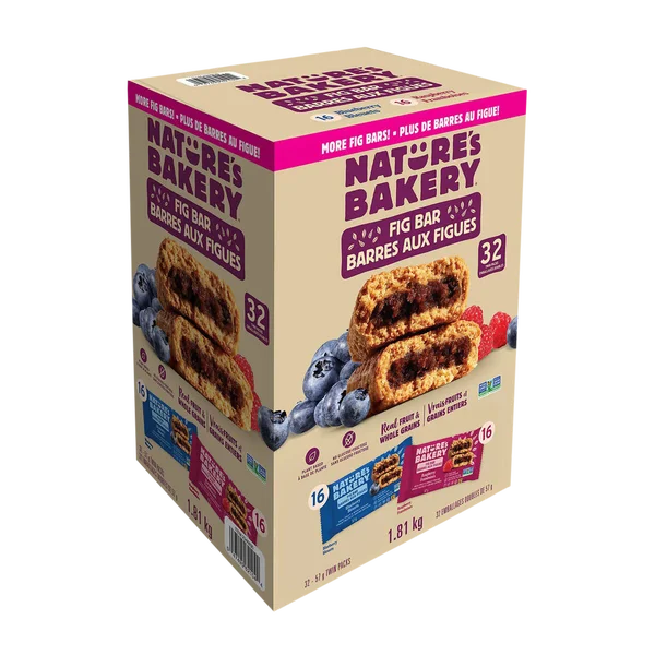 Whole Wheat Fig Bars Variety Pack - 4 x 1.81 kg - Nature's Bakery - Canadian Distribution - Ships Free Within Canada on Orders Above CAD $199