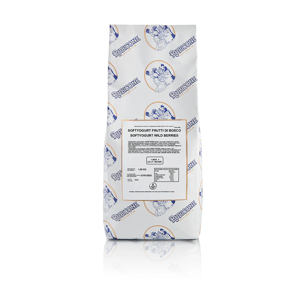 "PRE-ORDER" Wild Berry (Mixed Berry) Frozen Yogurt Mix - Soft Yogurt Wild Berry - Case of 8 x 1.5 KG bags - Rubicone Canada - Ships Free Within Canada on Orders Above CAD $199