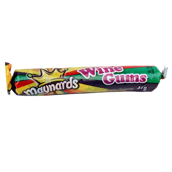 Wine Gum Rolls - 4 Cases x 18 Rolls x 44 g - Maynards - Canadian Distribution - Ships Free Within Canada on Orders Above CAD $199