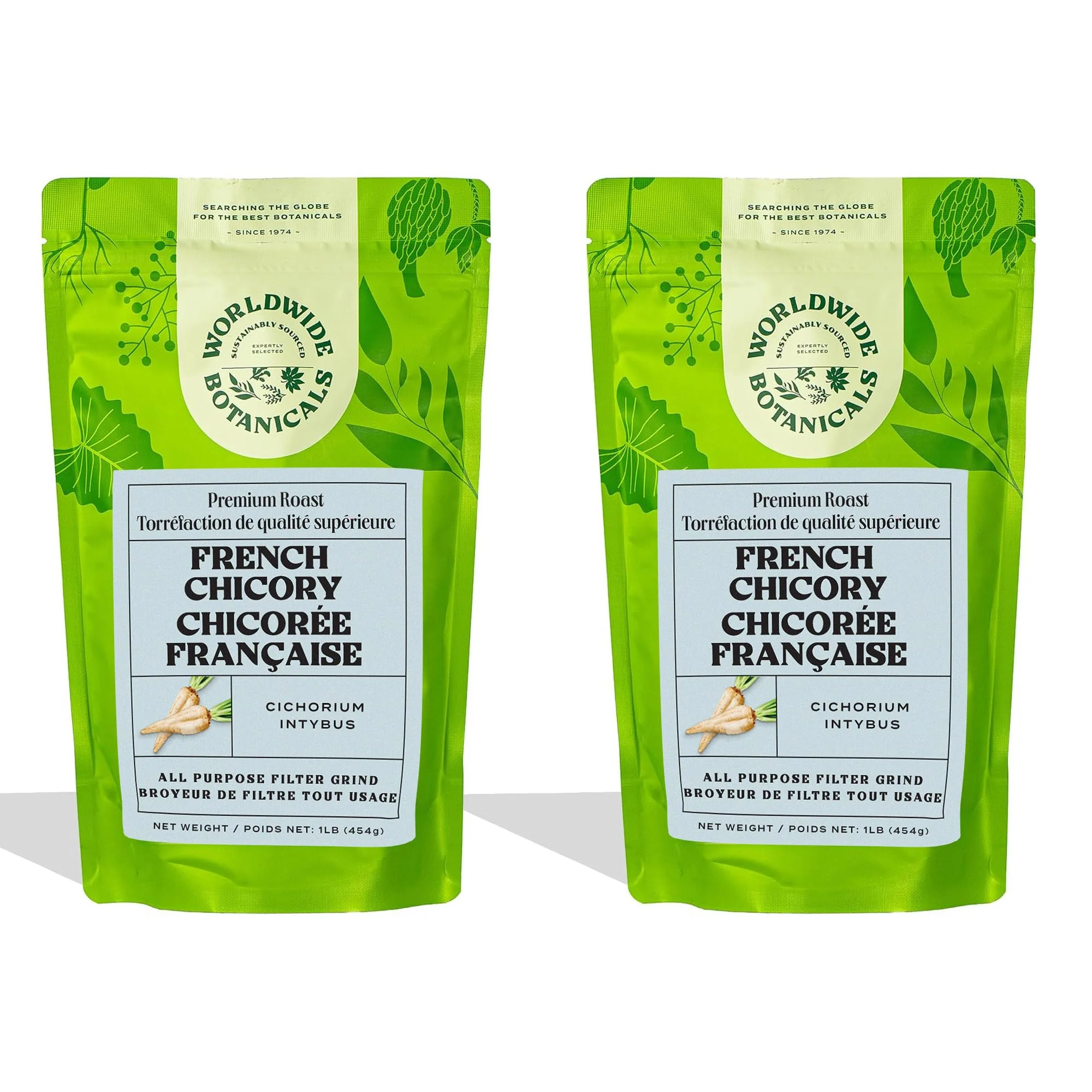 Worldwide Botanicals โ Roasted Chicory Root โ Original โ 2 ร 454g โ Coffee alternative - Canadian Distribution - Ships Free Within Canada on Orders Above CAD $199