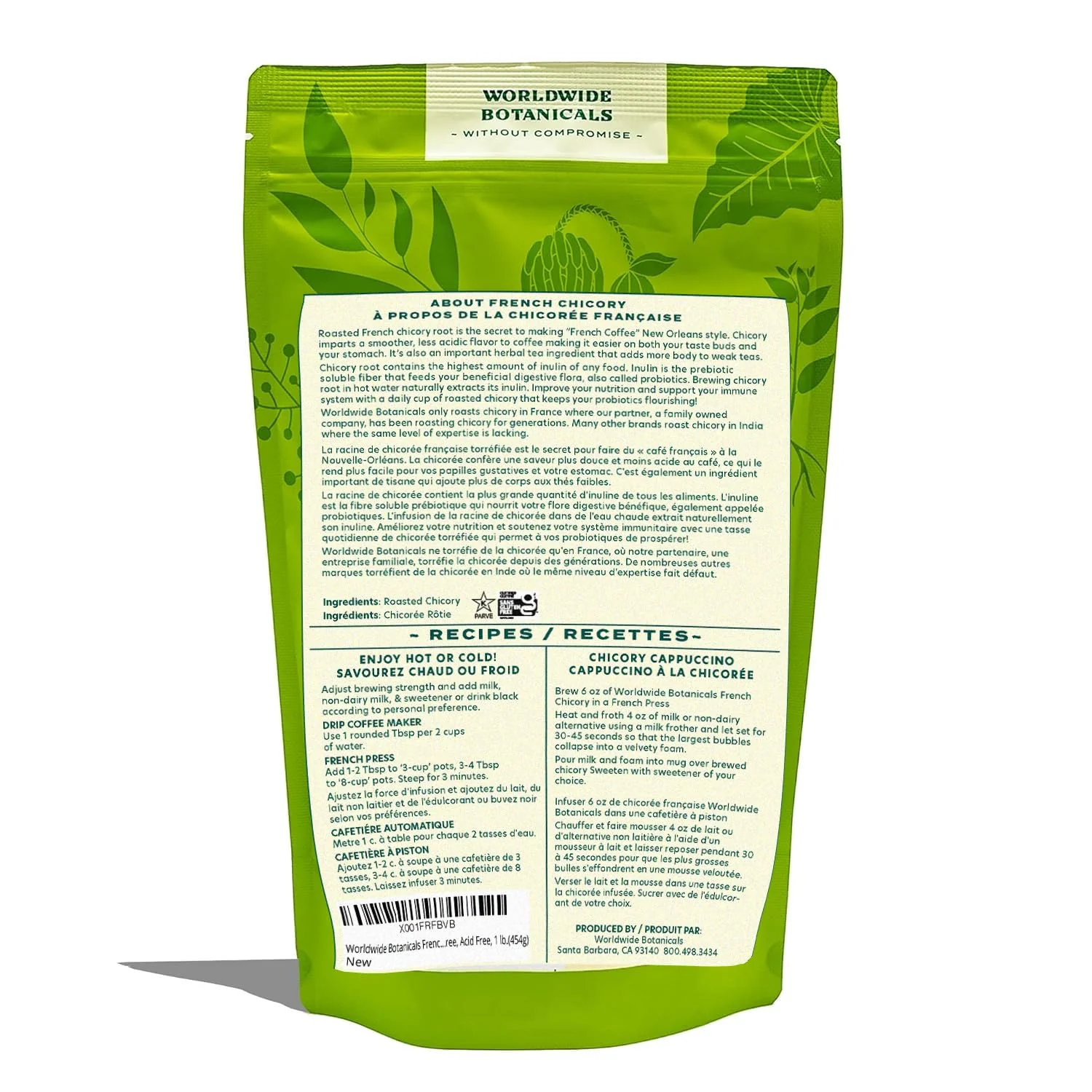 Worldwide Botanicals โ Roasted Chicory Root โ Original โ 2 ร 454g โ Coffee alternative - Canadian Distribution - Ships Free Within Canada on Orders Above CAD $199 - Image 10