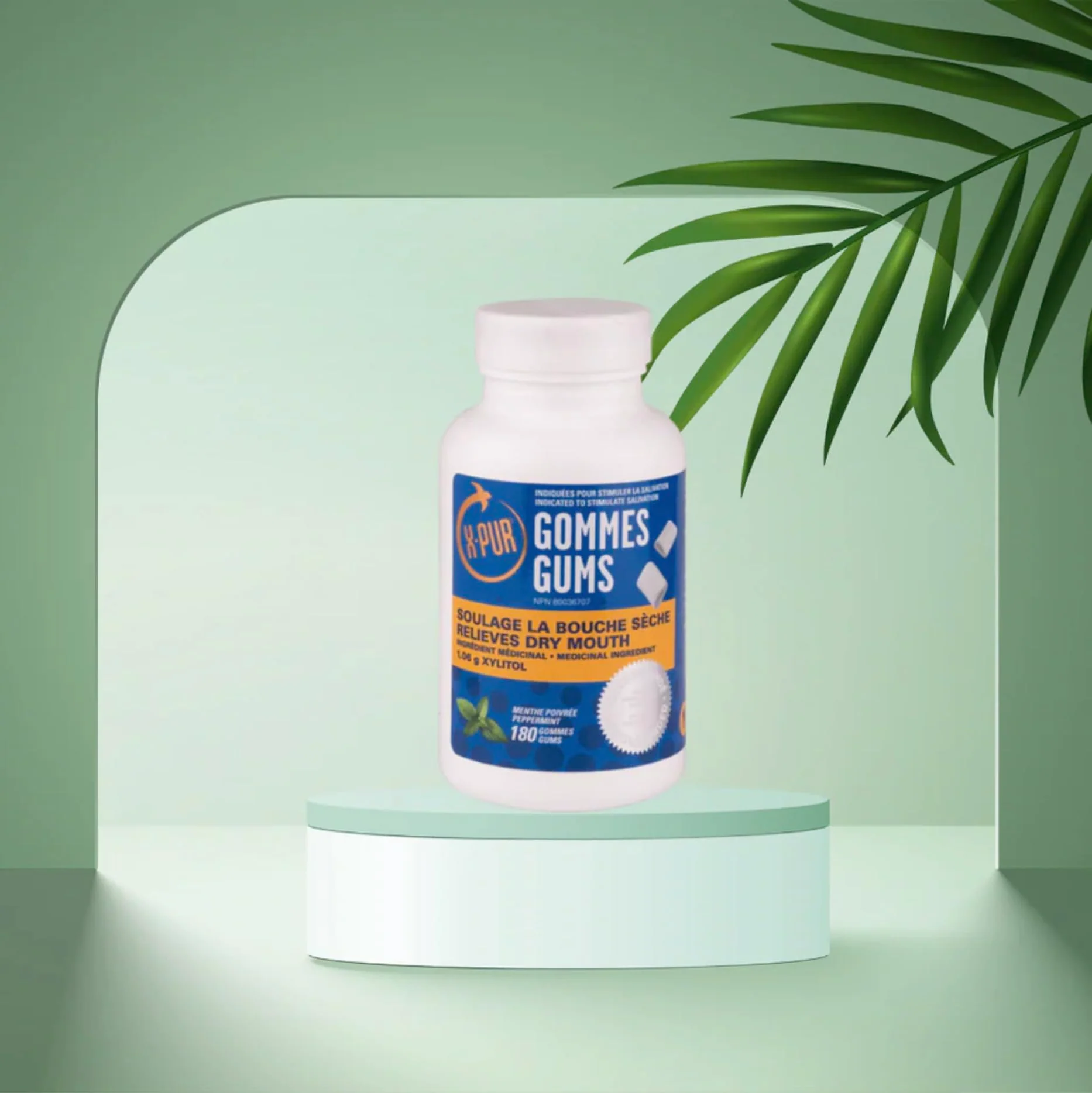 X PUR โ Xylitol Gum โ Peppermint โ 180 Count โ For dry mouth - Canadian Distribution - Ships Free Within Canada on Orders Above CAD $199 - Image 3