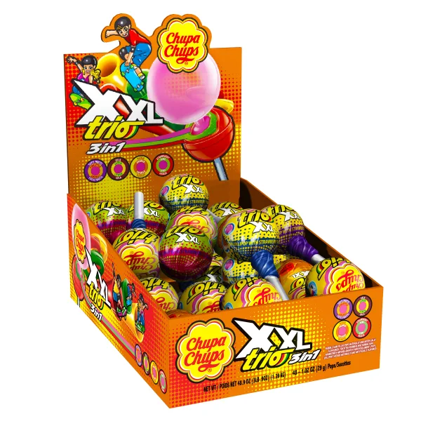XXL Trio - 4 Cases x 48 Packs x 29 g - Chupa Chups - Canadian Distribution - Ships Free Within Canada on Orders Above CAD $199 - Image 2