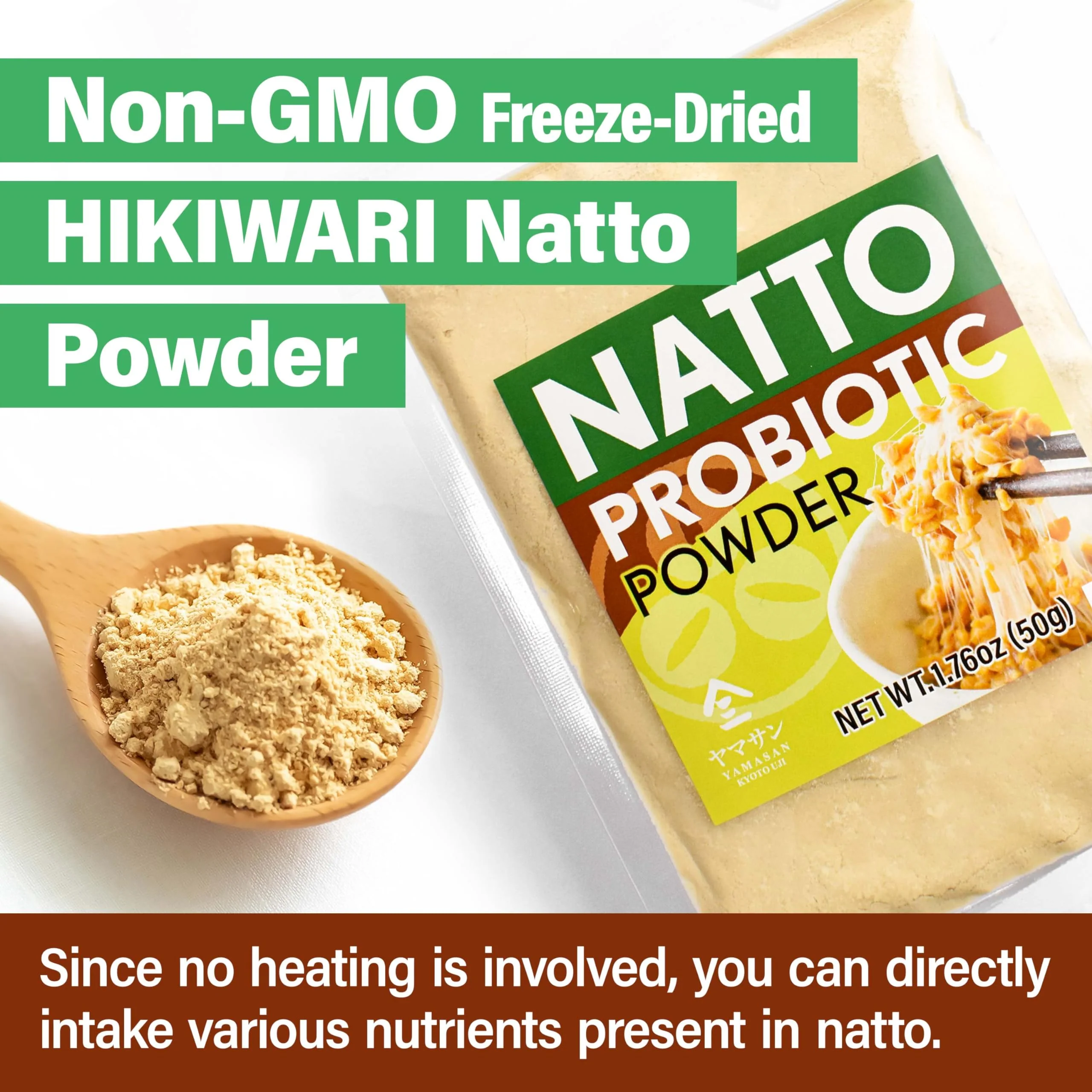Yamasan โ Natto Powder โ Freeze Dried โ 50g โ Probiotic prebiotic superfood - Canadian Distribution - Ships Free Within Canada on Orders Above CAD $199 - Image 4
