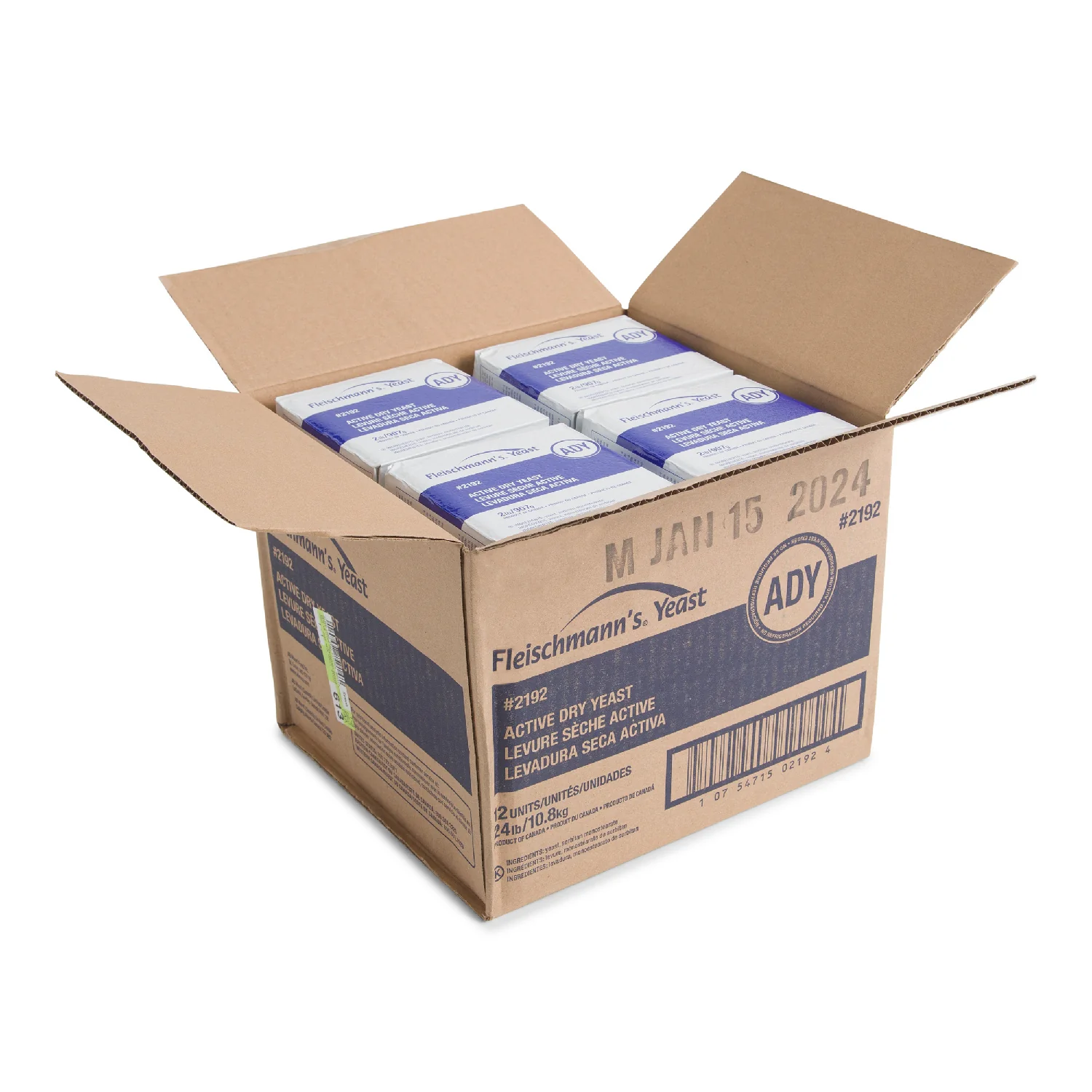 Yeast Active Dry - 2 lbs (Case = 12 x 2 lbs) - Fleischmans - Baking Mixes and Ingredients - Canadian Distribution - Ships Free Within Canada on Orders Above CAD $199 - Image 2