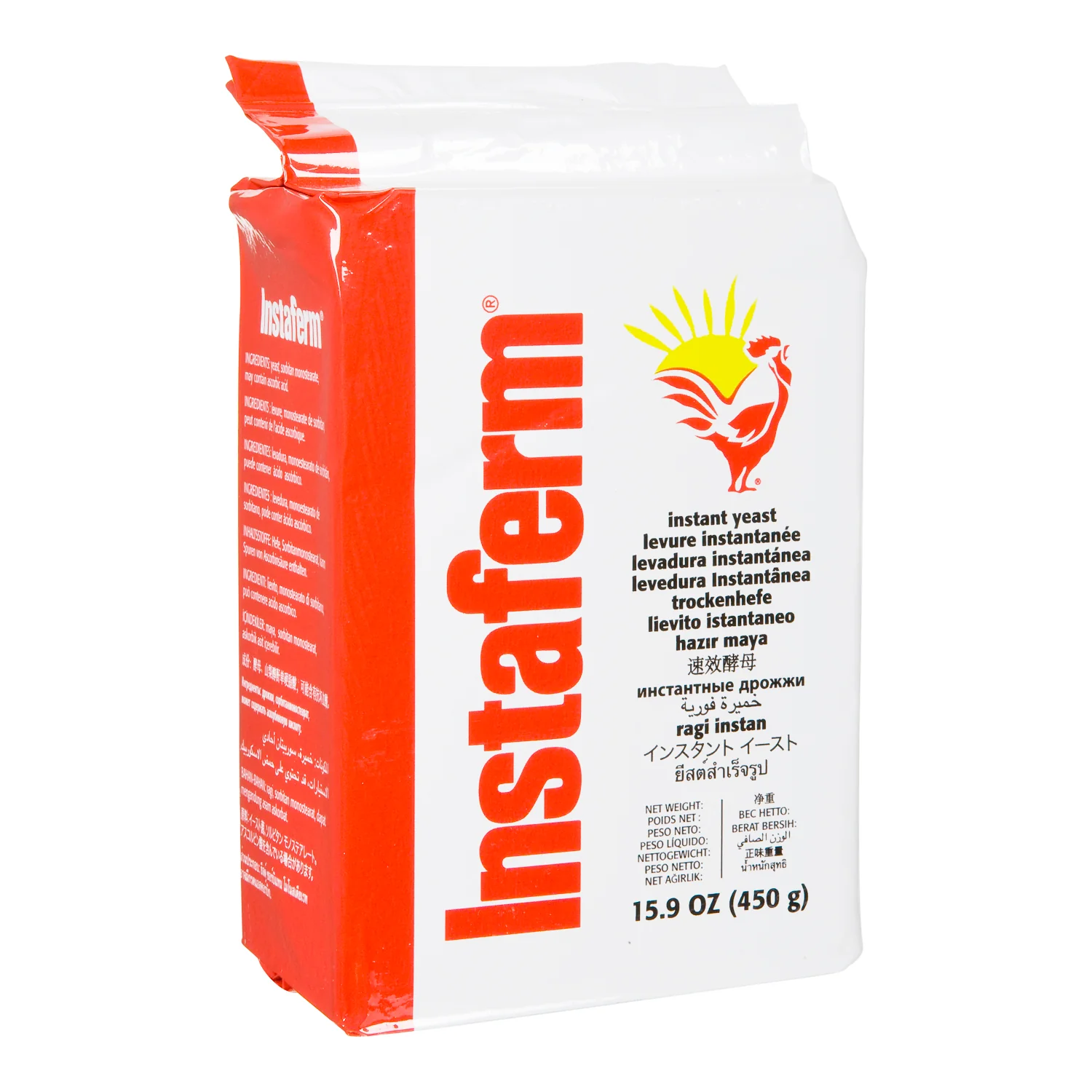 Yeast Instant Red - 450 g (Case = 20 x 450 g) - Instaferm - Baking Mixes and Ingredients - Canadian Distribution - Ships Free Within Canada on Orders Above CAD $199